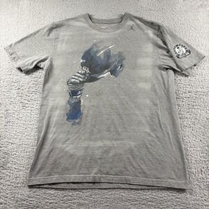 Derek Jeter Shirt #2 3000 Mens Large Gray Nike Standard Fit MLB NY Yankees